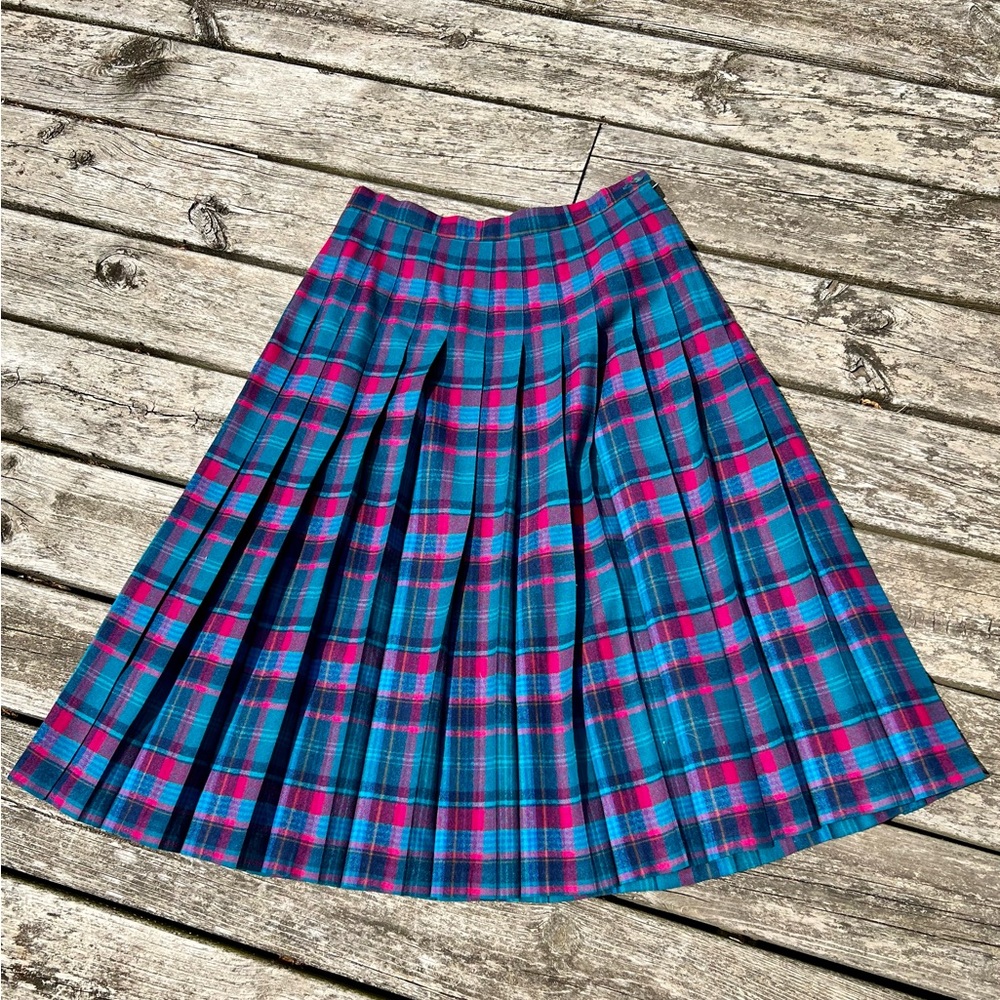 VTG Pendleton wool drop pleat skirt sz Small